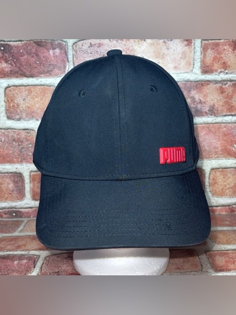 Pre-Owned PUMA Black Stretch Fit Hat Cap Activewear Athleisure Sz L/XL PEHW1129